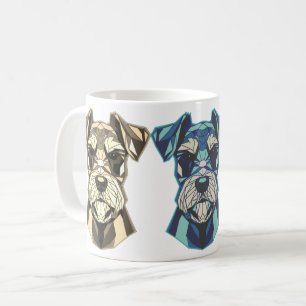 Geometrische Schnauzer Kunst Koffiemok