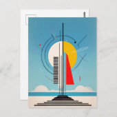 Geometrische schok, richting kosmische balans briefkaart (Voorkant / Achterkant)