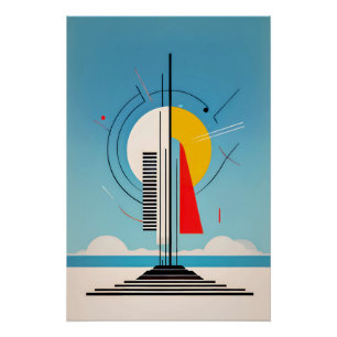 Geometrische schok, richting kosmische balans perfect poster