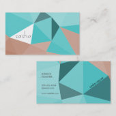 Geometrische schoppen (bruin/groen) visitekaartje (Voorkant / Achterkant)