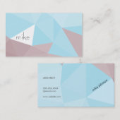 Geometrische schoppen (lichtblauw-bruin) visitekaartje (Voorkant / Achterkant)
