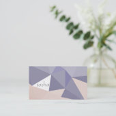 Geometrische schoppen (roze paars) visitekaartje (Staand voorkant)