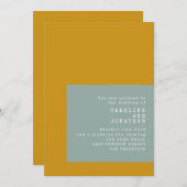 Geometrische schrijfmachine Tekstmosterd Sage Wedd Kaart (Voorkant / Achterkant)