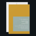 Geometrische schrijfmachine Tekstmosterd Sage Wedd Kaart<br><div class="desc">Geometrische typemachine Text Mustard Sage Wedding Invitation met RSVP-websitedetails.</div>