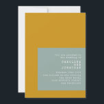 Geometrische schrijfmachine Tekstmosterd Sage Wedd Kaart<br><div class="desc">Geometrische typemachine Text Mustard Sage Wedding Invitation met RSVP-websitedetails.</div>