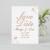 Geometrische Script Save the Date Uitnodigingen me (Staand Voorkant)