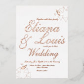 Geometrische scriptweduwnaar Gecomprimeerde Folie Folie Uitnodiging (Voorkant)