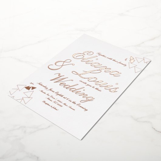 Geometrische scriptweduwnaar Gecomprimeerde Folie Folie Uitnodiging (Gedraaid)