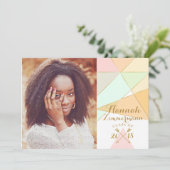 Geometrische Senior Photo Afstuderen Kaart (Staand voorkant)