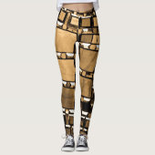Geometrische sepia leggings (Voorkant)