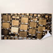 Geometrische sepia spiegels strandlaken (Voorkant)