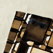 Geometrische sepia spiegels strandlaken (In situ)