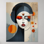 Geometrische sereniteit: Abstract deco Poster (Voorkant)