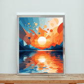 geometrische sereniteit bij zonsondergang poster