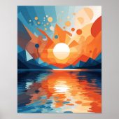 geometrische sereniteit bij zonsondergang poster (Voorkant)