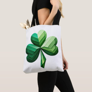Geometrische Shamrock St. Patrick's Day Boodschapp Tote Bag