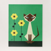 Geometrische Siamese katteontwerp puzzle Legpuzzel (Verticaal)