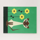 Geometrische Siamese katteontwerp puzzle Legpuzzel (Horizontaal)