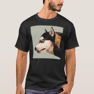 Geometrische siberische husky t-shirt