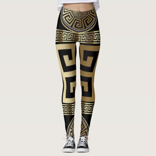 Geometrische Siciliaanse vrouwen Leggings (Voorkant)