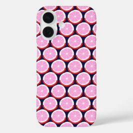 Geometrische sinaasappelschijven Midnight Market iPhone 16 Hoesje