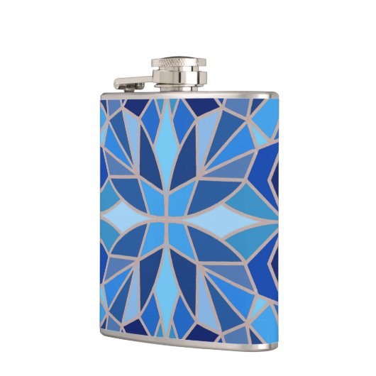 Geometrische Sky Vinyl gewikkelde kolf Heupfles (Links)