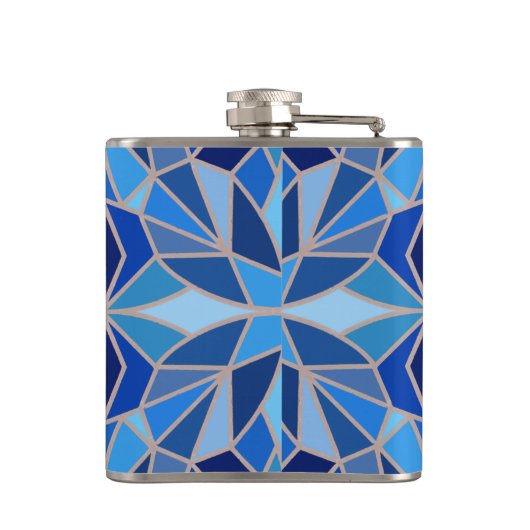 Geometrische Sky Vinyl gewikkelde kolf Heupfles (Achterkant)