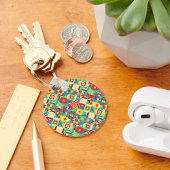 Geometrische Sleutelhanger met gememmerde vormen