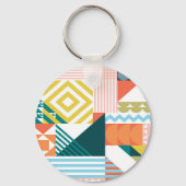 Geometrische Sleutelhanger van kleurenpatroon (Voorkant)