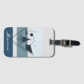 Geometrische sloopboot Moderne kunst Aangepast Bagagelabel (Voorkant (horizontaal))