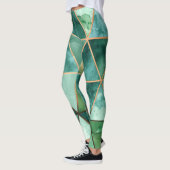 Geometrische Smaragd Leggings (Links)