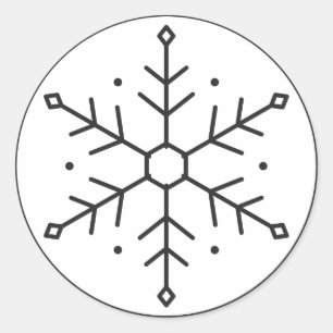 Geometrische Sneeuwvlok in een Cirkel Lijnwerk Ronde Sticker