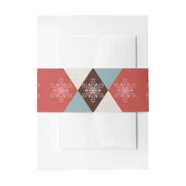 Geometrische sneeuwvlokken kerst uitnodigingen wikkel