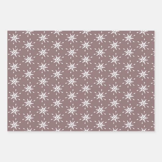 Geometrische sneeuwvlokken kerstmis inpakpapier vel (Voorkant 3)