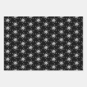 Geometrische sneeuwvlokken Kerstzwart wit Inpakpapier Vel (Voorkant 3)