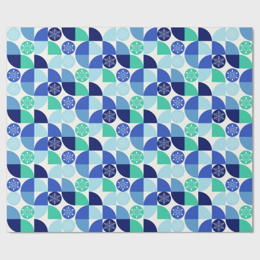 Geometrische sneeuwvlokken - Lichte achtergrond Cadeaupapier (Vlak)