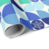 Geometrische sneeuwvlokken - Lichte achtergrond Cadeaupapier (Rol Hoek)