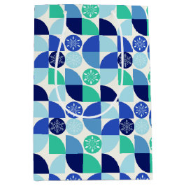 Geometrische sneeuwvlokken - Lichte achtergrond -  Medium Cadeauzakje