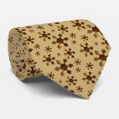 Geometrische sneeuwvlokken van stropdas - Tan (Opgerold)