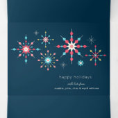 Geometrische Snowflake Vakantie Groet Drieluik Wenskaart (Binnenkant midden)