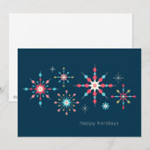 Geometrische Snowflake Vakantie Groet Feestdagenkaart (Voorkant / Achterkant)