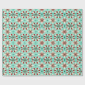 Geometrische Snowflake Xmas Kaleidoscoop Patroon Cadeaupapier (Vlak)