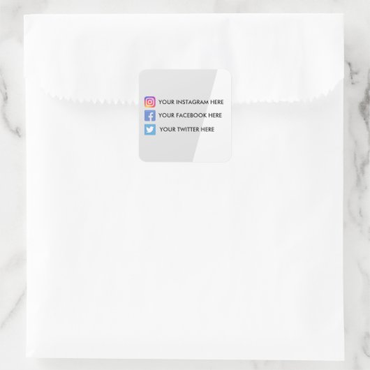 Geometrische sociale media vierkante sticker (Tas)