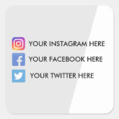 Geometrische sociale media vierkante sticker (Voorkant)