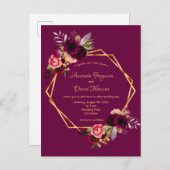 Geometrische specificaties van de bruinbloemfloral briefkaart (Voorkant / Achterkant)