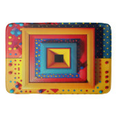 Geometrische Speeldoos: 3D Pop Art Primaire Kleure Badmat (Voorkant)