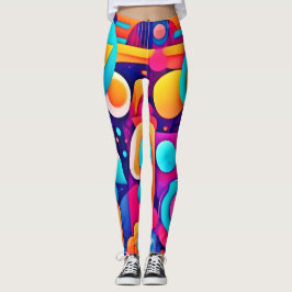 Geometrische speeltuin in kleurrijke chaos leggings