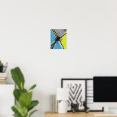 Geometrische spetter met halftoonstippen poster (Thuiskantoor)