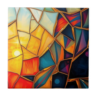 Geometrische spiegel B Tegeltje