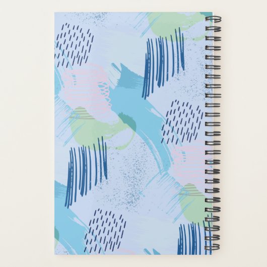 Geometrische spiralen en lijnen met monogram planner (Achterkant)